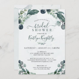 Invitación Watercolor Eucalyptus Greenery Ducha Bridal