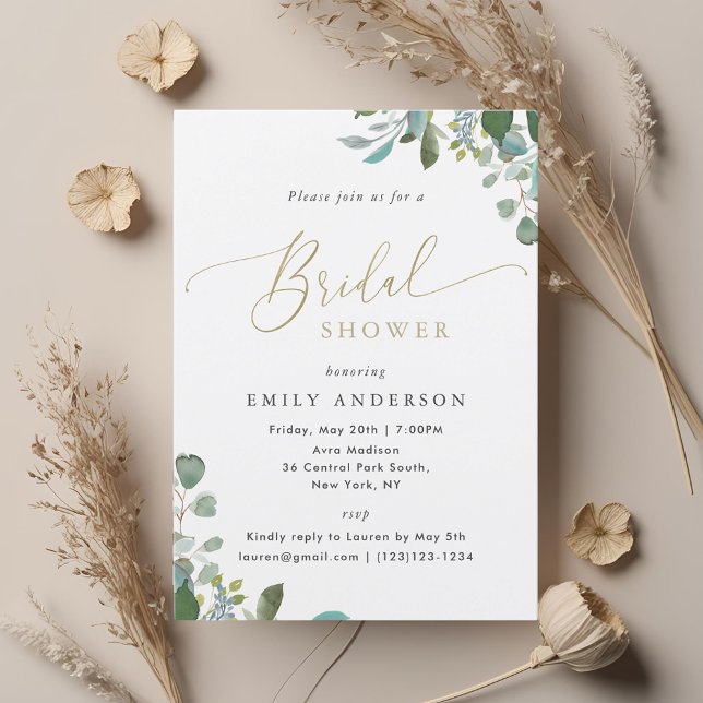 Invitación Watercolor Eucalyptus Greenery Ducha Bridal (Subido por el creador)