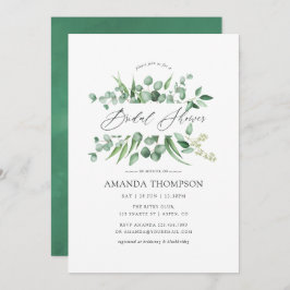 Invitación Watercolor Eucalyptus Greenery Ducha Bridal