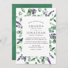 Invitación Watercolor Eucalyptus Lavender Greenery Boda