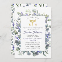 Watercolor Eucalyptus Lavender Nursing Graduation