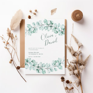 Invitación Watercolor Eucalyptus Wedding Invitation