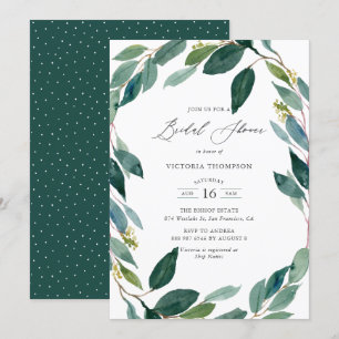 Invitación Watercolor Eucalyptus Wreath Bridal Shower