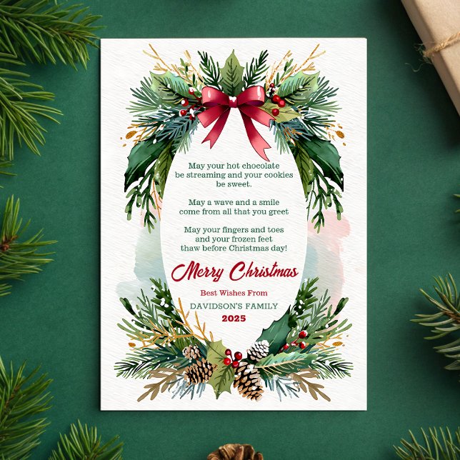 Invitación Watercolor Evergreen Christmas Greeting Card (Subido por el creador)