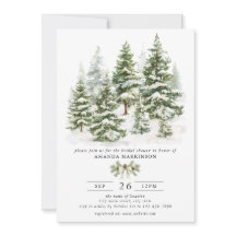 Watercolor Evergreen Winter Engagement Party
