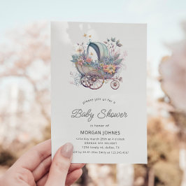 Invitación Watercolor Fairy Baby Stroller Shower