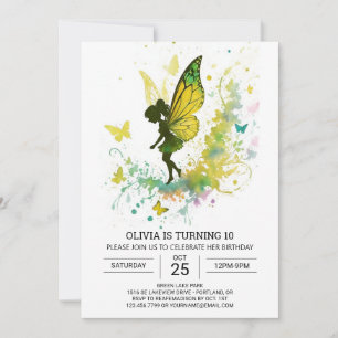 Invitación Watercolor Fairy Dream Birthday