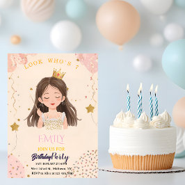 Invitación Watercolor Fairy Princess Custom Photo Birthday