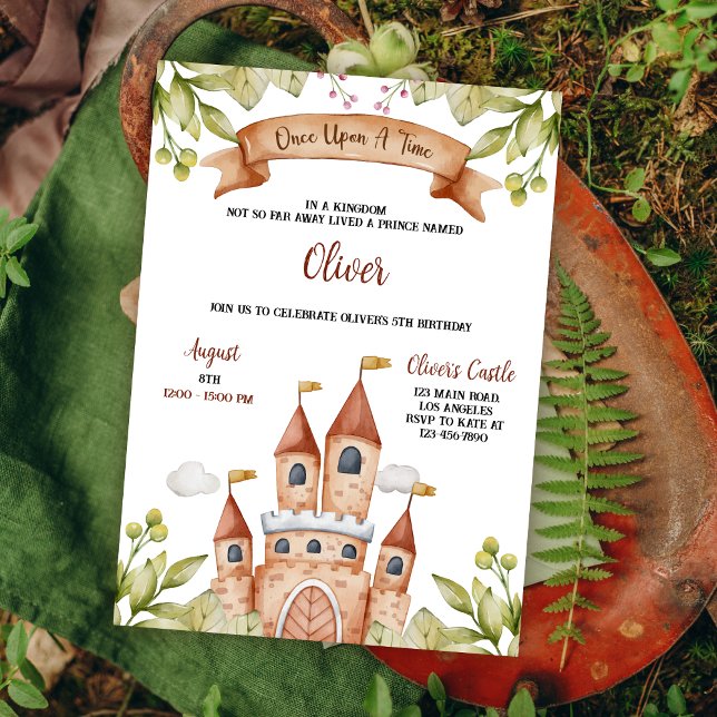 Invitación Watercolor Fairytale Castle Kids Birday Fiesta (Subido por el creador)