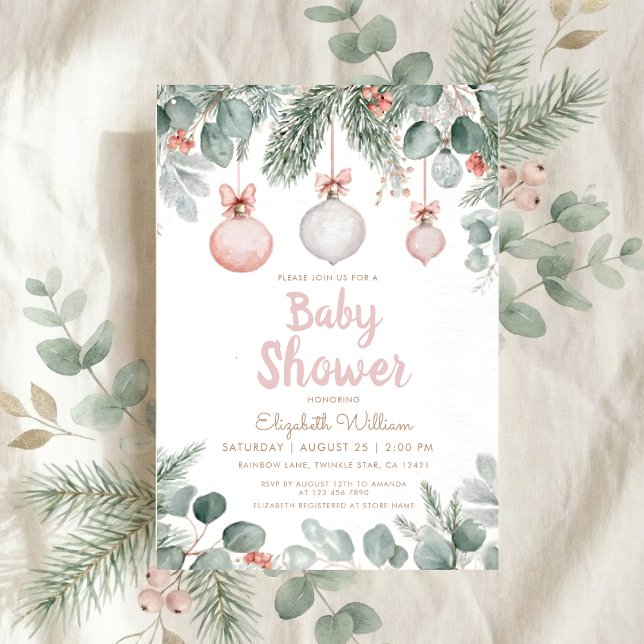 Invitación Watercolor fancy floral bow pink baby shower (Subido por el creador)