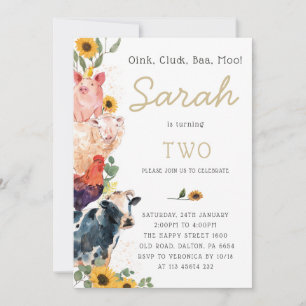 Invitación Watercolor Farm Invitation for Birthday Party Barn