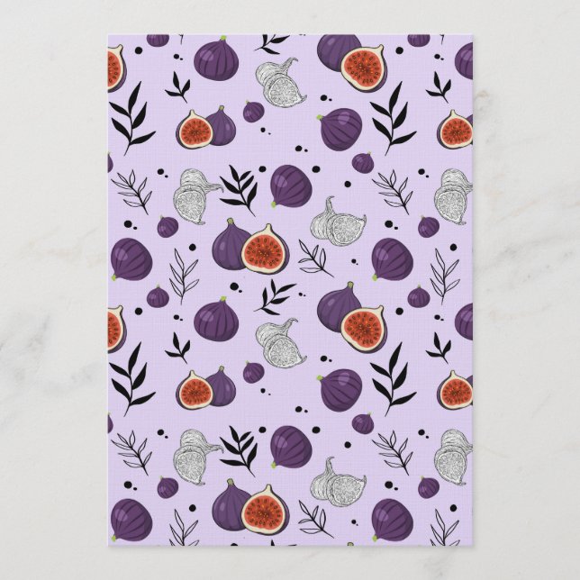 Invitación Watercolor Figs And Leaves Seamless Pattern (Anverso)