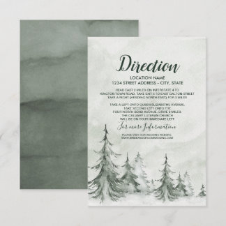 Invitación Watercolor Fir Trees Boda de Invierno