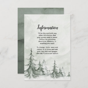 Invitación Watercolor Fir Trees Boda de Invierno