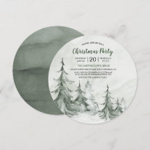 Watercolor Fir Trees Winter, Fiesta de Navidades
