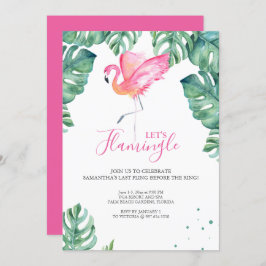 Invitación Watercolor Flamingo Bachelorette