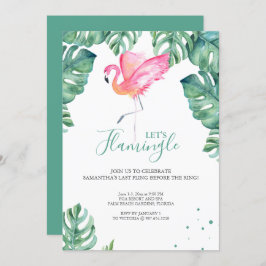 Invitación Watercolor Flamingo Bachelorette