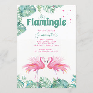 Invitación Watercolor Flamingo Bridal Shower