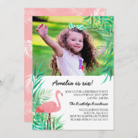 Watercolor Flamingo Photo Birday Party