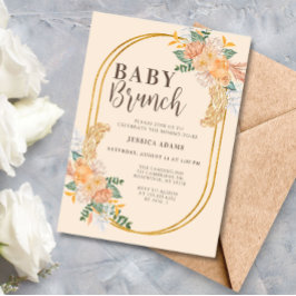 Invitación Watercolor Flor silvestre Boho Baby Brunch