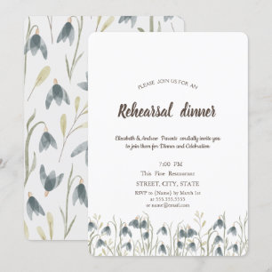 Invitación Watercolor Flor silvestre Copas de nieve Ensayo Ce