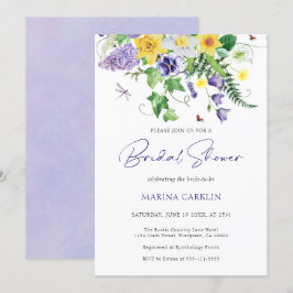 Invitación Watercolor Flor silvestre ducha de novia