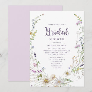 Invitación Watercolor Flor silvestre Wreath Bridal Shower