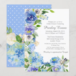 Invitación Watercolor Floral Anemone Hydrangea Bridal Shower