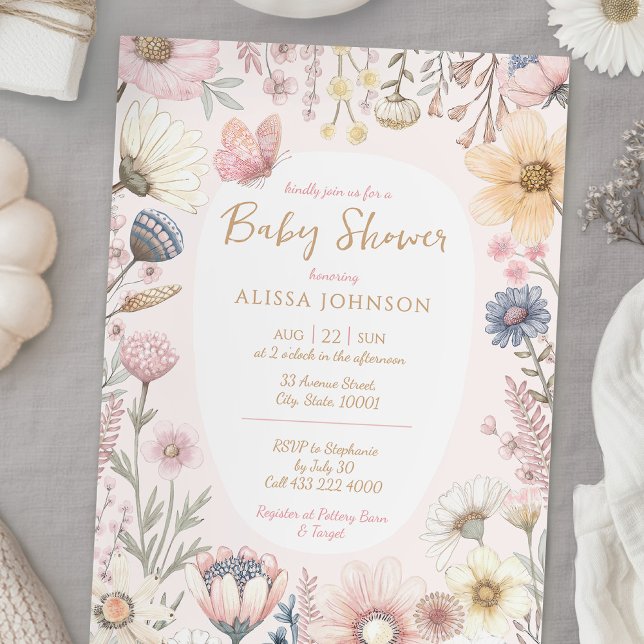 Invitación Watercolor Floral Baby Shower (Subido por el creador)