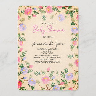 Invitación Watercolor Floral Baby Shower Invitation