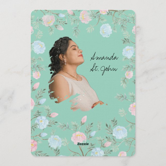 Invitación Watercolor Floral Baby Shower Invitation (Reverso)