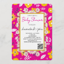 Watercolor Floral Baby Shower Invitation
