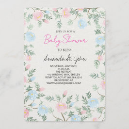 Invitación Watercolor Floral Baby Shower Invitation