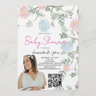 Invitación Watercolor Floral Baby Shower Invitation