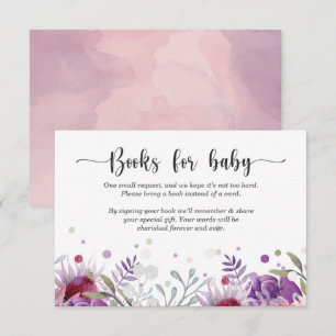 Invitación Watercolor Floral books for baby reques