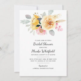 Invitación Watercolor Floral Botánica Bridal Shower