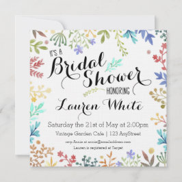 Invitación Watercolor Floral Bridal Shower