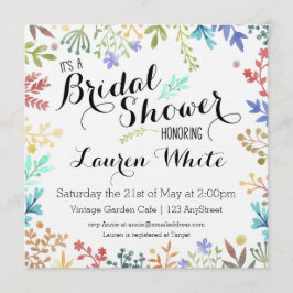 Invitación Watercolor Floral Bridal Shower