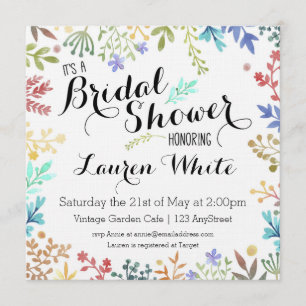 Invitación Watercolor Floral Bridal Shower