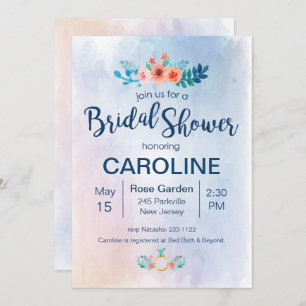 Invitación Watercolor Floral Bridal Shower