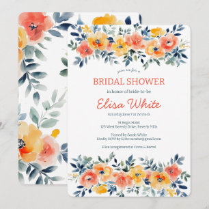 Invitación Watercolor Floral Bridal Shower PERSONALIZADO