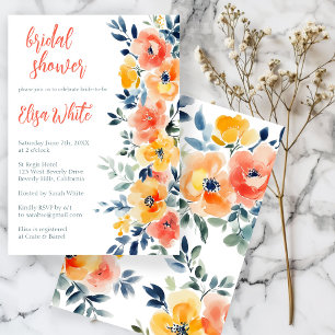 Invitación Watercolor Floral Bridal Shower PERSONALIZADO