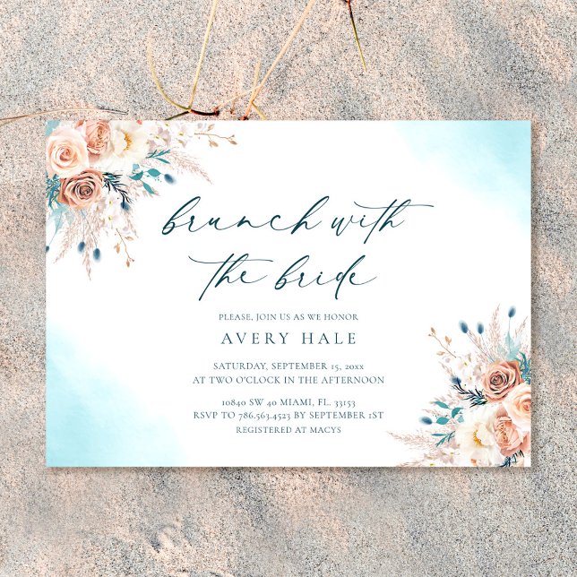Invitación Watercolor Floral Brunch Bridal Shower (Subido por el creador)