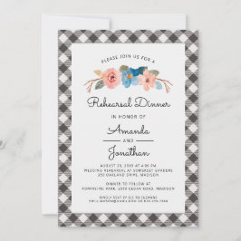 Invitación Watercolor Floral Casual Boda Ensayo Cena