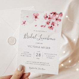 Invitación Watercolor Floral Cerezo Blossom Bridal Luncheon