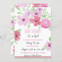 Watercolor Floral Chica Baby Shower
