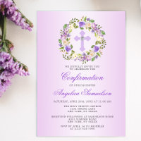 Watercolor Floral CONFIRMATION Purple Lavender