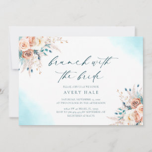 Invitación Watercolor Floral Destino Brunch Bridal Shower