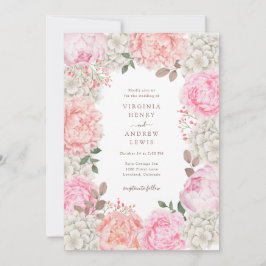 Invitación Watercolor Floral Elegante Boda Jardín