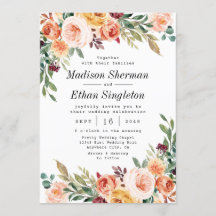 Watercolor Floral Elegante Boda Rubor Borgoña